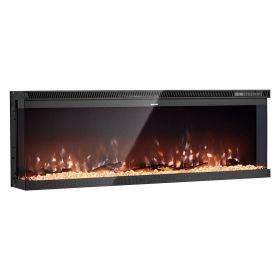 72 inch Electric Fireplace Three Sided Glass Wall Mounted Recessed 1500W