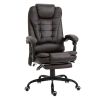Vinsetto Ergonomic Vibration Massage Office Chair with 7 Points Computer Chair Retractable Footrest Brown