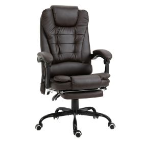 Vinsetto Ergonomic Vibration Massage Office Chair with 7 Points Computer Chair Retractable Footrest Brown