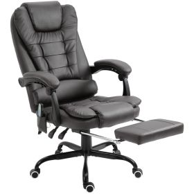 Vinsetto Executive Office Chair Vibration Massage Gray with Reclining Backrest Adjustable Height