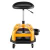 Rolling Shop Stool Heavy-Duty Garage Work Seat 300 lbs Load with Caster