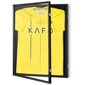 VEVOR Jersey Display Frame Case, 23.3 x 31.2 x 1.5 in, Large Lockable Sport Jersey Shadow Box with 98% UV Protection PC Glass and Hangers