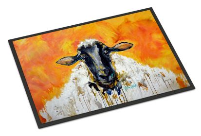NEW Peach Wool Sheep Doormat Front Door Mat Indoor Outdoor Rugs for Entryway, Non Slip Washable Low Pile, 18H X 27W