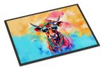 NEW Hippie Animal Cow Doormat Front Door Mat Indoor Outdoor Rugs for Entryway, Non Slip Washable Low Pile, 18H X 27W