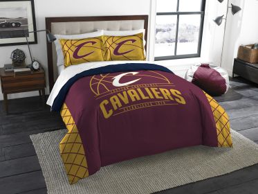 Cavaliers OFFICIAL NBA "Reverse Slam" NBA Full/Queen Printed Comforter & Sham Set