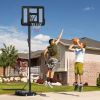 7.7-10' Basketball Hoop, Freestanding Basketball System with 43" Shatterproof Backboard and Wheels
