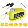 Motorcycle Disc Lock Alarm Anti-theft Brake Disc Lock Wheel Alarm Security Lock with 110dB Alarm 2 Keys 3.94FT Reminder Cable for Motorbike Bike Scoot