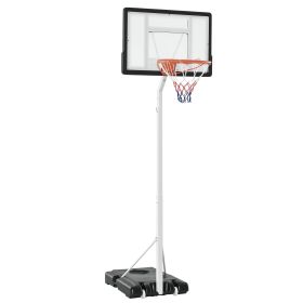 Portable Basketball Hoop, 7ft-8.5ft Height Adjustable Basketball System with Wheels & 32.3" Backboard for Youth Junior