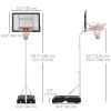 Portable Basketball Hoop, 7ft-8.5ft Height Adjustable Basketball System with Wheels & 32.3" Backboard for Youth Junior