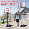 Basketball Hoop 5.73-10FT Height Adjustable Portable Basketball Goal for Indoor Outdoor Basketball Stand 44in Backboard with Wheels Red