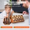 VEVOR Magnetic Wooden Chess Set, 15 inch 2-IN-1 Chess Checkers Game Set, Folding Chess Board Games for Adults Kids