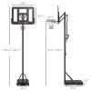 7.7-10' Basketball Hoop, Freestanding Basketball System with 43" Shatterproof Backboard and Wheels