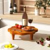 16" Teak Wood Pedestal Stand for Aroma and Snacks