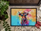 NEW Hippie Animal Cow Doormat Front Door Mat Indoor Outdoor Rugs for Entryway, Non Slip Washable Low Pile, 18H X 27W