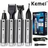 Kemei 4 In 1 Trimmer For Men Electric Nose And Ear Trimmer Rechargeable Trimmer For Hair Beard Nose And Ear Cleaner Grooming Set