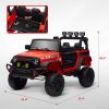 Qaba 12V Battery Powered Ride on Car, Ride on UTV w/ Bluetooth, Remote, 4 Suspension Wheels, Music Horn Lights, Red