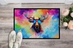 NEW Hippie Animal Moose Doormat Front Door Mat Indoor Outdoor Rugs for Entryway, Non Slip Washable Low Pile, 18H X 27W