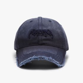 Letter Three-dimensional Embroidery Soft Top Burr Men's Baseball Cap (Option: Navy Blue-Adjustable)