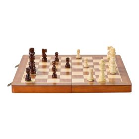 Portable Chess Checkers Game Set for Family Travel Gift (Color: As pic show, Type: 15 inch)