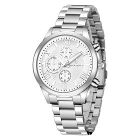 Men Watch Waterproof Stainless Steel Watch For Men Analog Chronograph Fashion Watch, Easy Read Men Dress Watch Luminous Watch Elegant Gift (Color: White)